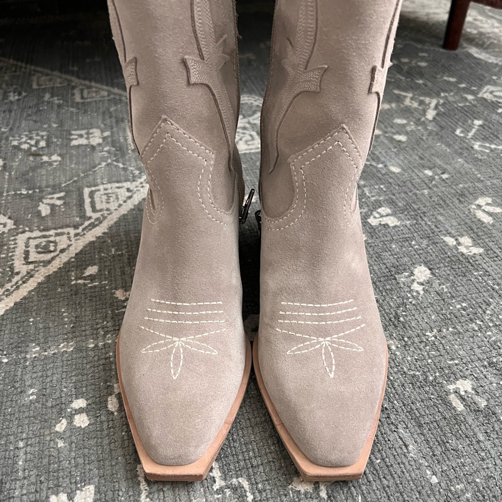 Dolce Vita Beige Heeled Boots - Picture 6 of 6